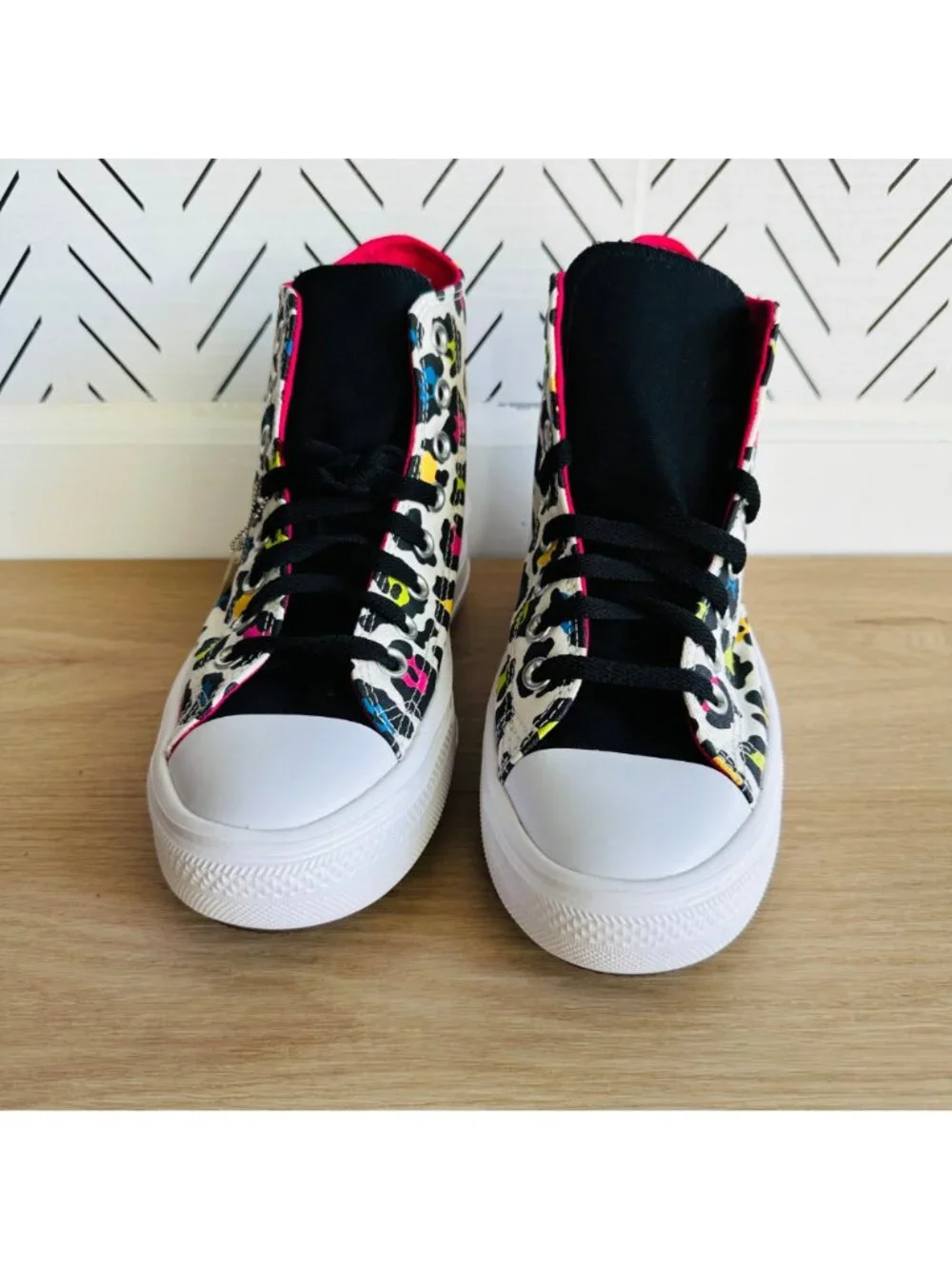 ❤️Converse All Star Ctas Move Hi Kids Shoes 5.5 Platform Leopard Sneaker 272376C